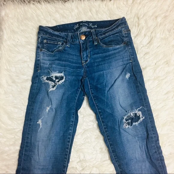 American Eagle Outfitters Skinny Jeans Ripped Size 4 - Picture 5 of 15